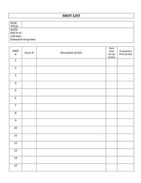 shot division format|google sheets shot list template.